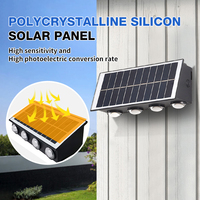 Haute Lumens IP65 Étanche Durable Paysage Solaire Applique Murale 2 Modes Chaud et RVB Forme Carrée 1 An de Garantie Source LED