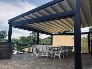 Toldo de techo retráctil de PVC para exteriores, pérgola, marco de aluminio bioclimático, impermeable - Product Image 2
