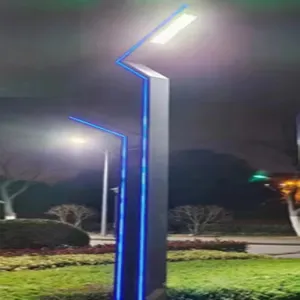 KHÁCH SẠN VƯỜN đèn 5 mét chiều cao Motif cảnh quan ánh sáng màu xanh sọc LED dải Motif bollard trụ cột đèn