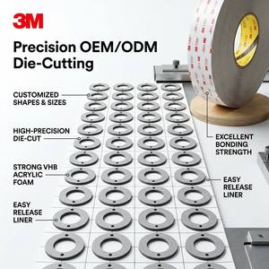 Cinta de enmascarar troquelada de espuma acrílica de doble cara resistente al calor <span class=keywords><strong>3M</strong></span> 4941, sensible a la presión, impermeable, de 1.1 mm de grosor - Product Image 2