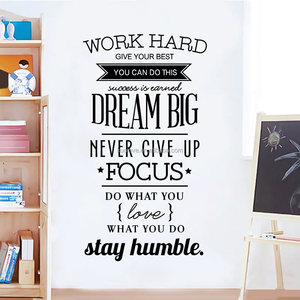 Nero minimalista inglese Slogan proverbi adesivi murali camera da letto soggiorno sfondo decorazione carta da parati autoadesiva - Product Image 5