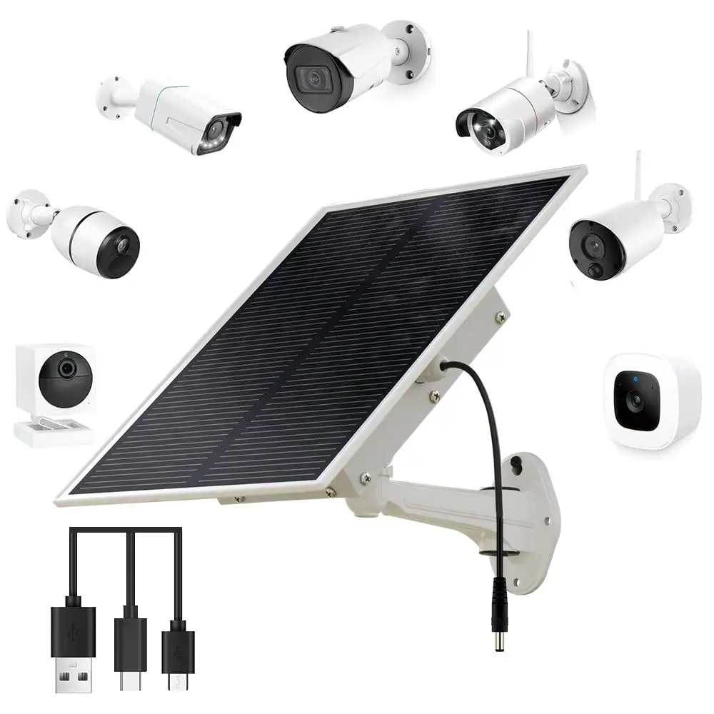Высококачественная мини-система солнечной энергии TecDeft DC5V/12V Выход USB/Type-C на солнечной энергии для камеры видеонаблюдения