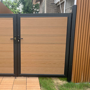 Zarif açık dekoratif alüminyum çerçeve kapısı kapı güvenlik çit kompozit Metal bariyer bahçe dekor için ahşap plastik ile - Product Image 2