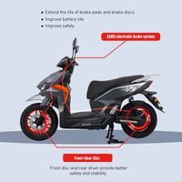Moto électrique puissante de 2000 W pour adultes, 2 roues, 65 km/h, pour les trajets quotidiens, avec batterie au lithium-fer