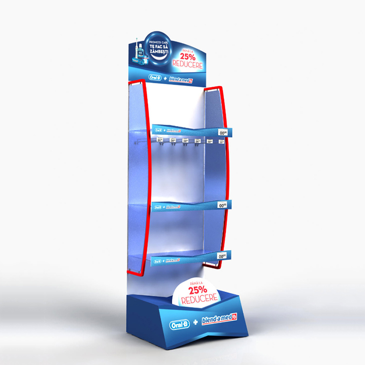 Customized Demountable Metal Pegboard Display Stands Supermarket Display Rack With Hooks for Shavers — view 5
