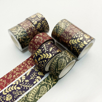 Vente en gros de ruban adhésif personnalisé imprimé coloré de masquage feuille d'or Logo Kawaii papier bricolage Washi rouleaux de ruban adhésif