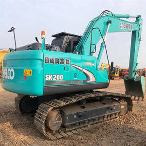 Excavatrice hydraulique lourde d'occasion Kobelco SK200, moteur à économie de carburant, garantie 1 an, service après-vente 24h/24, en stock - Product Image 2