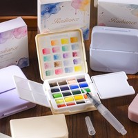 Ensemble de peinture à l'aquarelle solide miniature portable de 20 couleurs, kit d'art de voyage compact, ensembles de peinture avec pinceau pour étudiants