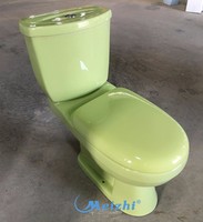 Bol de toilette moderne deux pièces, de couleur verte, en acier inoxydable