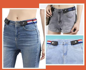 Banda de cintura elástica Ins Cinturón de jeans de ocio versátil ajustable Sin hebilla Fácil de usar Soporte de cintura Cinturón <span class=keywords><strong>invisible</strong></span> Cinturón de mujer - Product Image 2