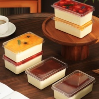 Conteneur Tiranisu grand format pour gâteau mousse, boîte en plastique pour l'emballage alimentaire avec couvercle, boîte transparente pour tiramisu, commande en gros