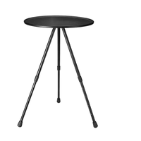Table pliante portable d'extérieur avec support triangulaire Petite table de camping ronde ultra-légère Table à thé simple réglable