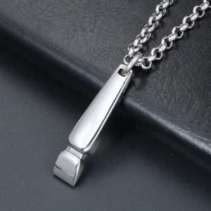 Collier pendentif rasoir en acier inoxydable pour hommes, style punk, design géométrique, SP724, bijoux cadeau - Product Image 3