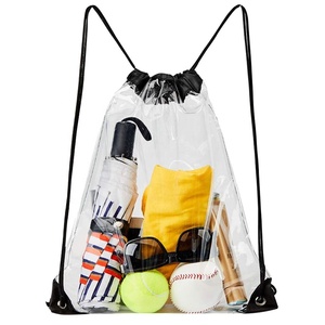 25C trasparente PVC con coulisse zaino in poliestere Topbag stampa Logo pacchetto promozione CTB002 trasparente zaino - Product Image 4