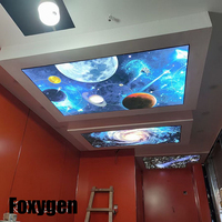 Feuille décorative MSD PVC film de plafond extensible UV imprimé 3D PVC film de plafond extensible faux tissu intérieur plafond ciel étoilé