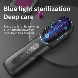 Cepillo Alisador de Pelo y Barba 2 en 1 Profesional, Inalámbrico, Mini, con Iones Negativos, Pantalla LCD, Ideal para Viajes - Product Image 6