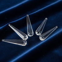 Pièces de lustre en cristal de verre transparent suspendues, prismes longs, accessoires de lampe, cristaux de remplacement pour la décoration lumineuse