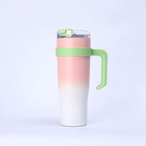 40oz Stainless Steel Tumbler with Handle & Straw - Personalized <b>Insulated</b> Travel <b>Mug</b> for Gifts & Promotion - Product Image 2