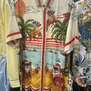 <span class=keywords><strong>Camicie</strong></span> con stampa digitale da <span class=keywords><strong>uomo</strong></span> con stampa natalizia Casual per <span class=keywords><strong>uomo</strong></span> - Product Image 1