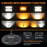 Barra de Luz LED GESLLA de Alta Potencia 480W 24V 12V 4 Pulgadas para Wrangler Todoterreno, SUV/Camioneta/ATV/UTV, IP68 Impermeable, Luz Estroboscópica Blanca Ámbar