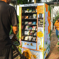 Distributeur automatique de petites collations et de boissons froides numériques intelligentes et commerciales avec carte de crédit et paiement en espèces