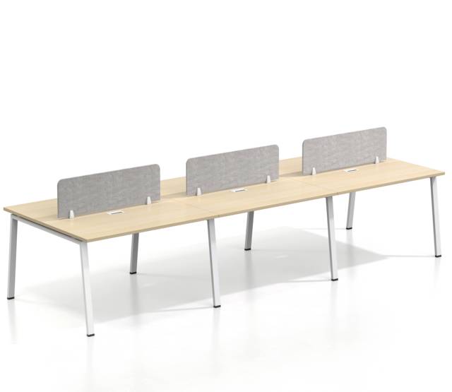 Modern Modular 6-Person Conference Meeting Table E1 MFC Metal Frame Big Cable Box Knock-down Packaging Customizable Size Office