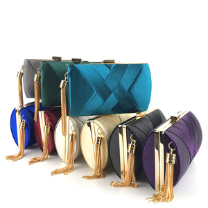 Factory Direct Jianghu Waterproof Satin <b>Evening</b> <b>Bag</b> Fashionable Dress Bridal Accessory Zipper Closure Soft Handle Clutch - Product Image 1