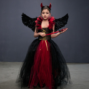 Costume de déguisement de <span class=keywords><strong>petit</strong></span> diable pour Halloween, ensemble de robes de princesse <span class=keywords><strong>vampire</strong></span>, costume de sorcière pour spectacle DP164 - Product Image 4