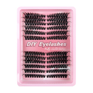 216 bouquets, 12 rangées, 50P, <span class=keywords><strong>cils</strong></span> <span class=keywords><strong>individuels</strong></span> DIY en grappe, <span class=keywords><strong>cils</strong></span> segmentés bouclés PRO en fibre chimique pour l'exportation - Product Image 5