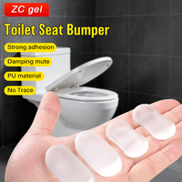 Autocollant adhésif universel pour siège de toilette, coussin en PU anti-choc, protection silencieuse pour couvercle, 5 pièces, pour salle de bain