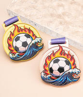 Médaille de championnat de football d'usine JINZUN, en alliage de zinc, médaille de sport pour récompense sportive en métal personnalisée, médailles de football personnalisées