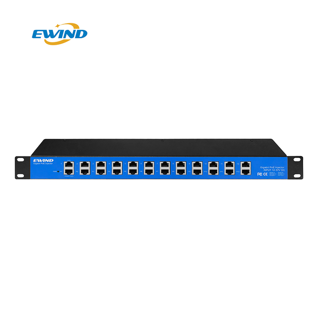 12 Port Gigabit PoE Injector, Compliant with IEE802.3af/at/bt