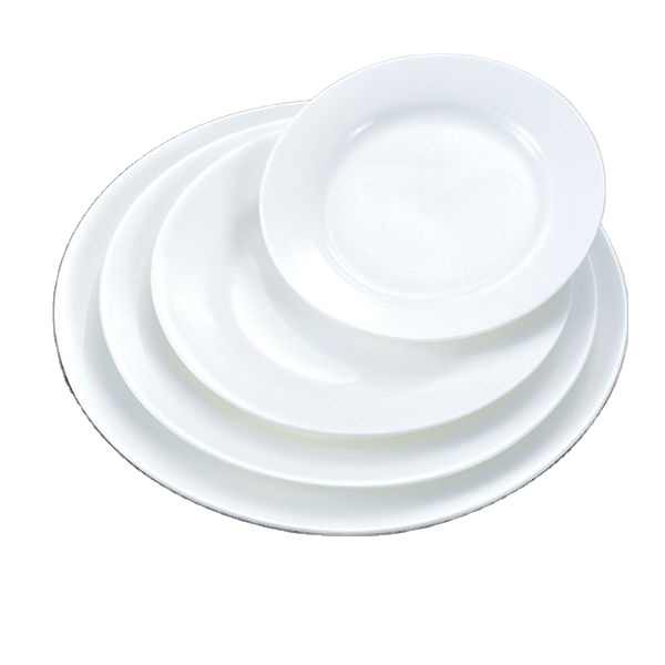 Set Di 12 Piatti Da Portata In Porcellana Bianca 20,3 Cm - Per Insalate, Dessert E Antipasti
