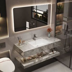Gabinete de <span class=keywords><strong>Baño</strong></span> de Lujo Estilo Europeo <span class=keywords><strong>Moderno</strong></span> para Hogar y Hotel Tocador Blanco Montado en la Pared con Espejo Inteligente <span class=keywords><strong>Muebles</strong></span> de <span class=keywords><strong>Baño</strong></span> Modernos - Product Image 1
