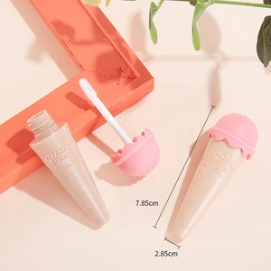 Pengiriman cepat plastik ABS 8ml logo kustom tabung warna bibir kualitas tinggi anak-anak lucu merah muda es krim kerucut tabung <span class=keywords><strong>lip</strong></span> <span class=keywords><strong>gloss</strong></span> kosong - Product Image 6
