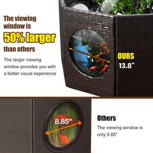 Tanque de Peces Grande para Exteriores con Ventana de Vidrio, Caja de Agua para Acuario, Estanque, Hogar, Piscina Completa - Product Image 3
