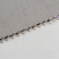 Usine argent métallique couture frivolité dentelle bricolage Polyester tissu coupe 2cm 13m or paillettes tressé dentelle garniture pour Costume