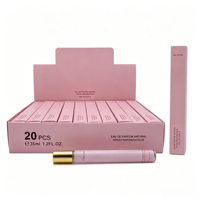 Parfum pour femme en format voyage 35 ml, style rose, 20 pièces par boîte, spray longue durée, vente en gros