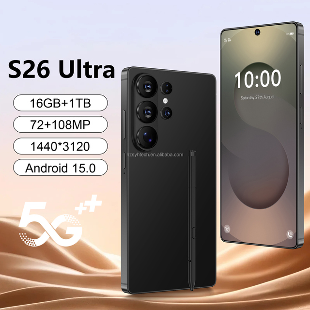 Top Sale S26 Ultra 5G Smartphone 7.3-inch 16GB+1TB Deca Core 108MP Camera Android15 Dual SIM Face Unloc Phone Wholesale Price