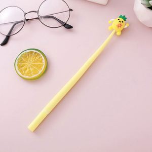 Cadeau promotionnel pas cher, papeterie économique kawaii, stylo gel à encre noire 0,5 mm, design mignon de chat, silicone souple, plastique, stylo à clic - Product Image 4