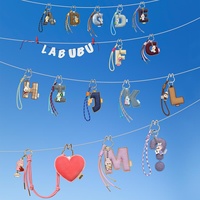 POP MART Labubu V4 the Monsters Pin para Love Series, colgante de letras de la caja ciega, llavero de Metal, decoración, cajas misteriosas, regalos