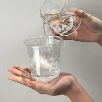 Siap Kirim 100pcs 90mm Gelas Plastik PET Sekali Pakai Bentuk U 10oz 12oz 16oz Gelas Boba Milk Tea Kopi Bening Tanpa Tutup