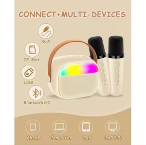 Top Seller K30 Wireless panno BT Mini altoparlante con doppio microfono a doppio <span class=keywords><strong>corno</strong></span> per Desktop Party di casa in campeggio - Product Image 6