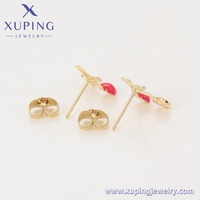 X001152036 Joyería XUPING, Pendientes de Mujer con Diseño de Cereza, Chapados en Oro de 14k, Lindos, Modernos y a la Moda