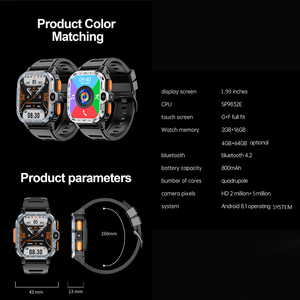 <span class=keywords><strong>Smartwatch</strong></span> 4G <span class=keywords><strong>con</strong></span> Scheda Sim Doppia Fotocamera HD Cardiofrequenzimetro Navigazione GPS WiFi Bluetooth Schermo IPS HD Conteggio Passi - Product Image 5