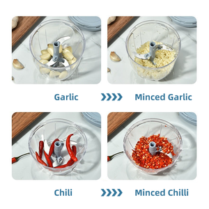 Hachoir manuel de cuisine en plastique PP avec lame en acier inoxydable pour viande, légumes et ail - Product Image 5