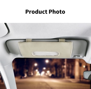 Anjuny - Organizador de Pañuelos para Coche de Cuero PU de Primera Calidad, Estilo Clásico Moderno, Portátil, Duradero, Negro/Beige, para el Hogar, Hoteles y Restaurantes - Product Image 5