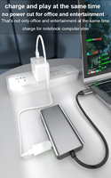 MARCH EXPO USB C HUB Station d'accueil 4 en 1 Type C Dock avec DEUX sorties vidéo VGA HDTV PD100W et USB-A pour ordinateur portable PC téléphone