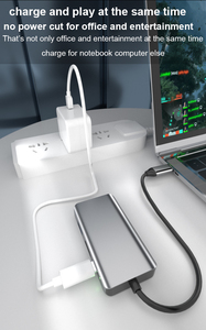 MARCH EXPO USB C HUB 4 in 1 Docking Station tipo C Dock con due Video uscita VGA HDTV PD100W e USB-A per computer portatile telefono PC - Product Image 6