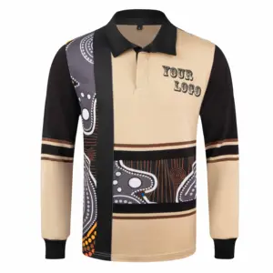 カスタムメイド 2026年 伝統的なニット製 厚手 350gsm CVCコットン 大人子供用 長袖 ラグビージャージ - Product Image 1